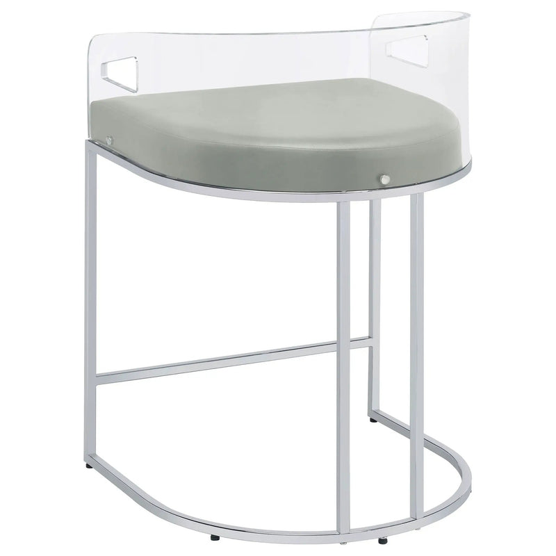 Thermosolis Clear Acrylic Counter Chair Chrome (Set of 2) by Unique Piece Furniture