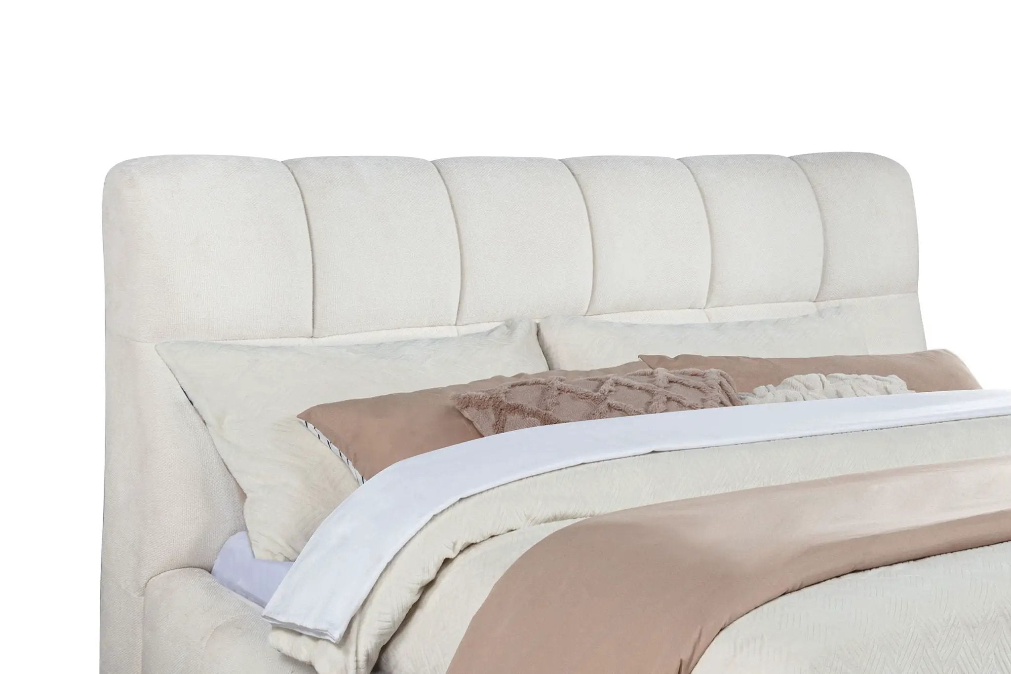Nollet 48-inch Upholstered Eastern King Platform Bed Cream by Unique Piece Furniture
