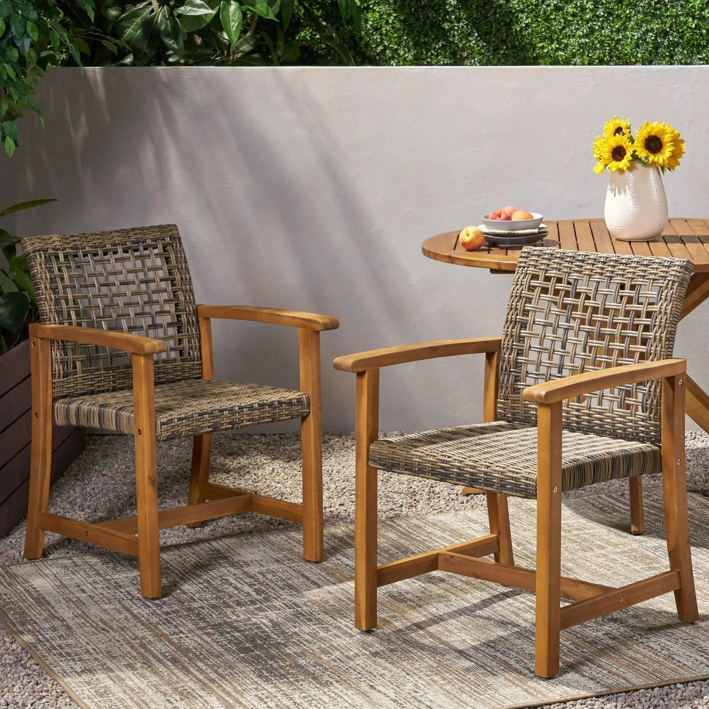 Outdoor Dining Chair Acacia Wood Frame (Set of 2) by HouseOfZazla