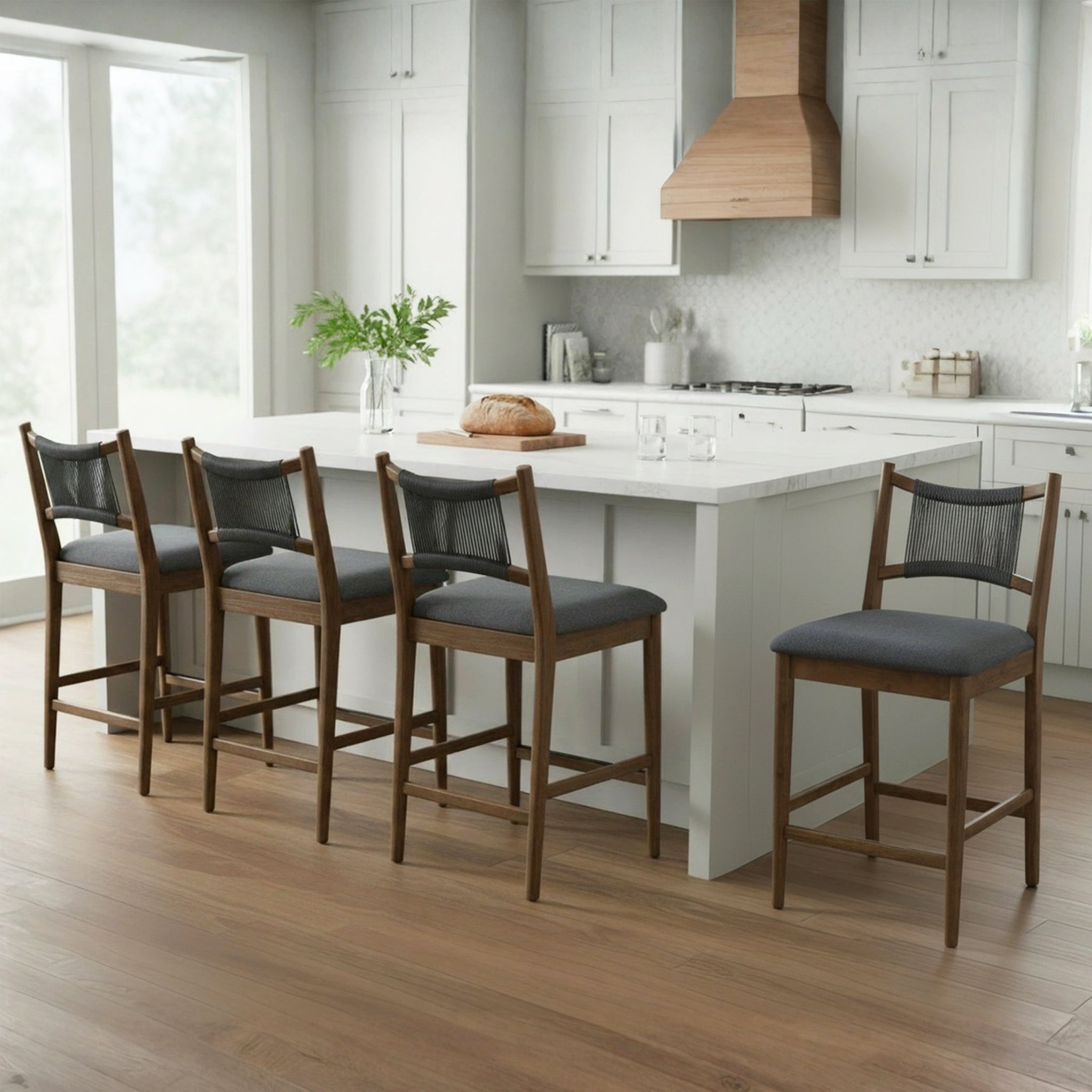 Arno Indoor Upholstered Wooden Counter Stool by HouseOfZazla