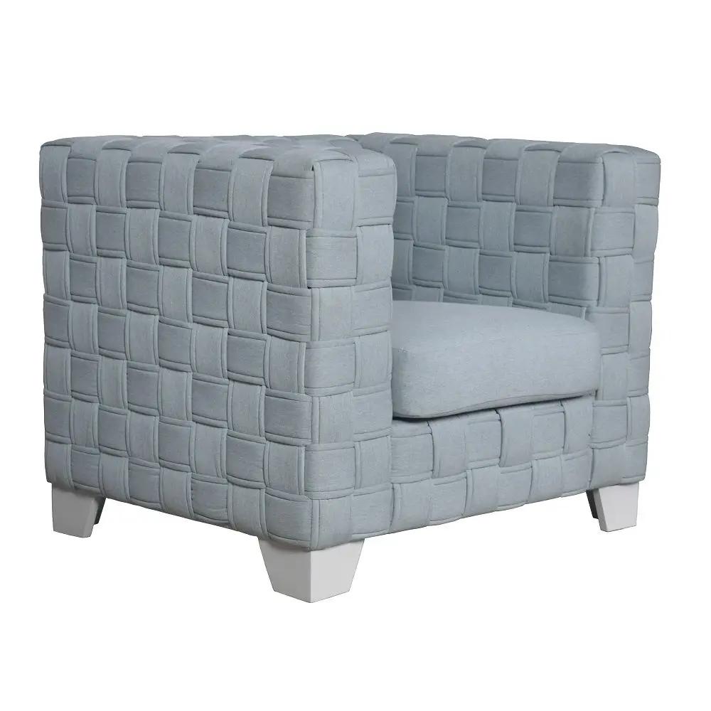Saree - Chair - Light Teal Chenille & White by Unique Piece Furniture
