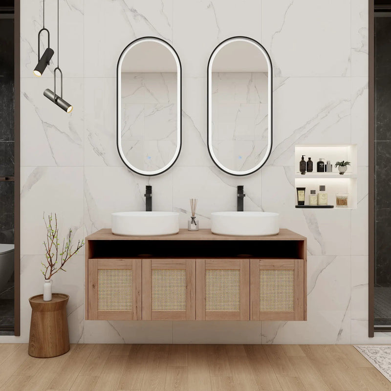 48" Bathroom Vanity with Ceramic Art Sinks by HouseOfZazla