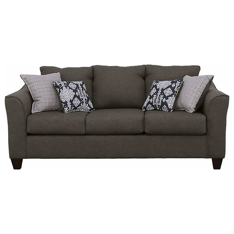 Salizar Upholstered Flared Arm Sofa Charcoal Grey by Unique Piece Furniture