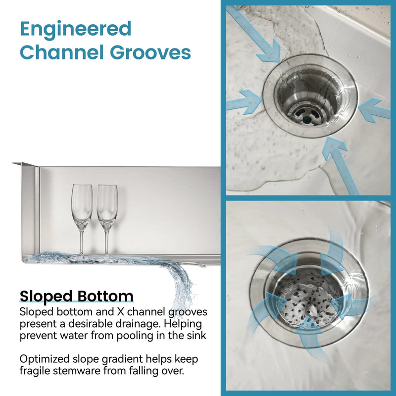 Stainless Steel Kitchen Sink, 36"x22" Single Bowl, Overmount, Brushed by HouseOfZazla
