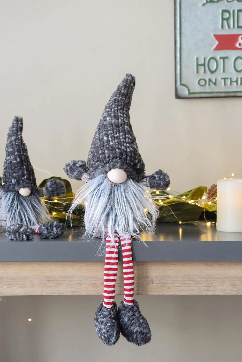 Christmas Gnomes Decorations, Christmas Table Home Ornaments For Holiday Party Gifts (Set of 4) - Gray by HouseOfZazla