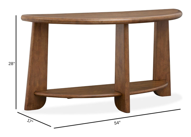 Tanner - Demilune Sofa Table - Tawny Brown, photo 4 of 7