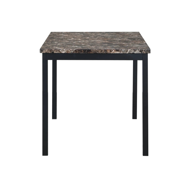 Furniture 5 Piece Metal Dinette Set with Faux Marble Top - Black by HouseOfZazla