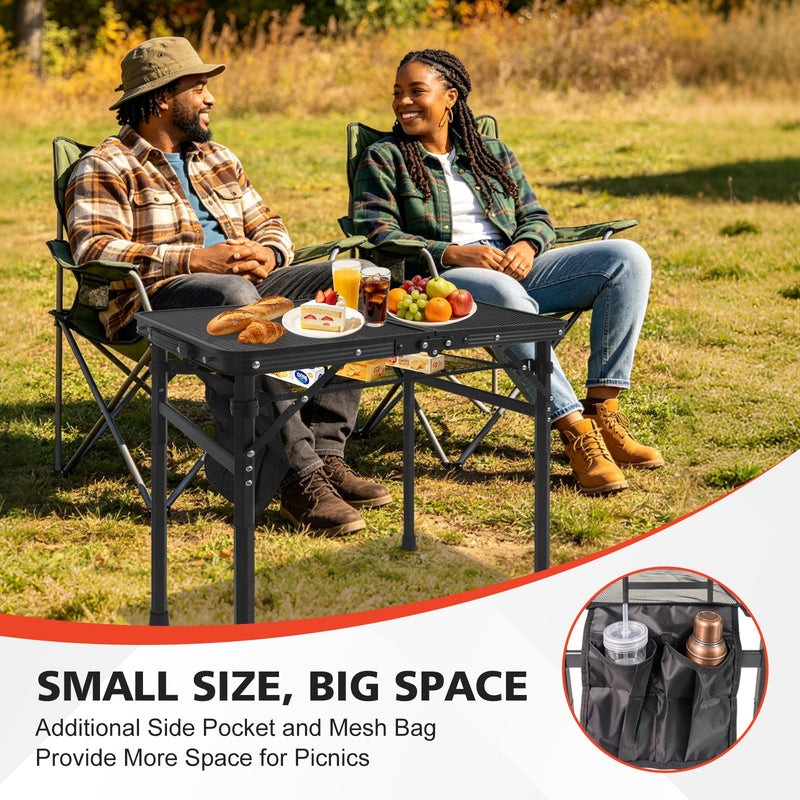 2FT Camping Table with Mesh Desktop, Lightweight & Portable by HouseOfZazla