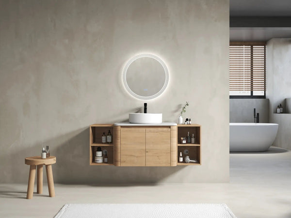 54" Wall-Mounted Bathroom Vanity With Ceramic Art Sink, photo 2 of 10