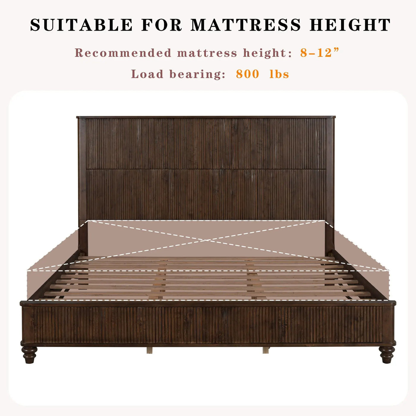 Platform Bed Frame With Tall Headboard by HouseOfZazla