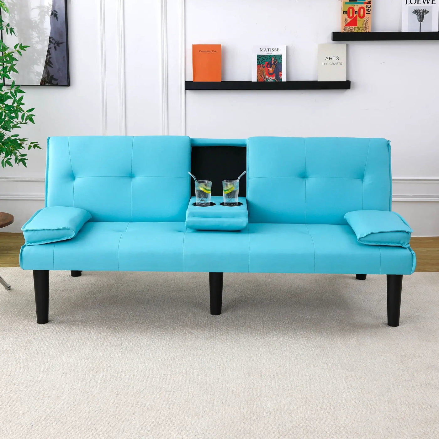 Sofa Bed With Foldable Design And Cup Holder by HouseOfZazla
