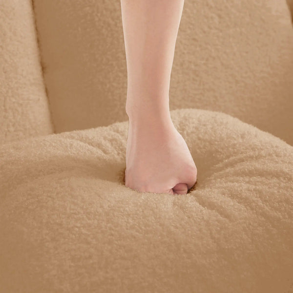 Elysees Left Chaise Sofa With Pillows Teddy Fabric - Camel, photo 2 of 7
