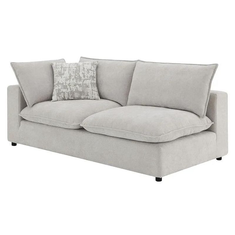 Marisa - Modular Left Facing Loveseat With 2 Pillows - Beige Boucle by Unique Piece Furniture