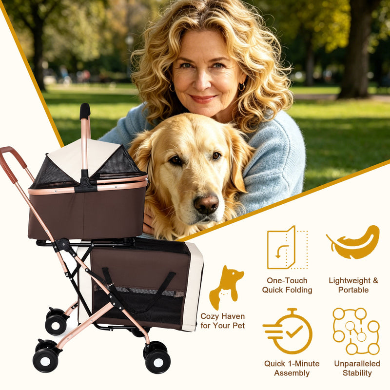 Double Pet Stroller for Dogs and Cats by HouseOfZazla