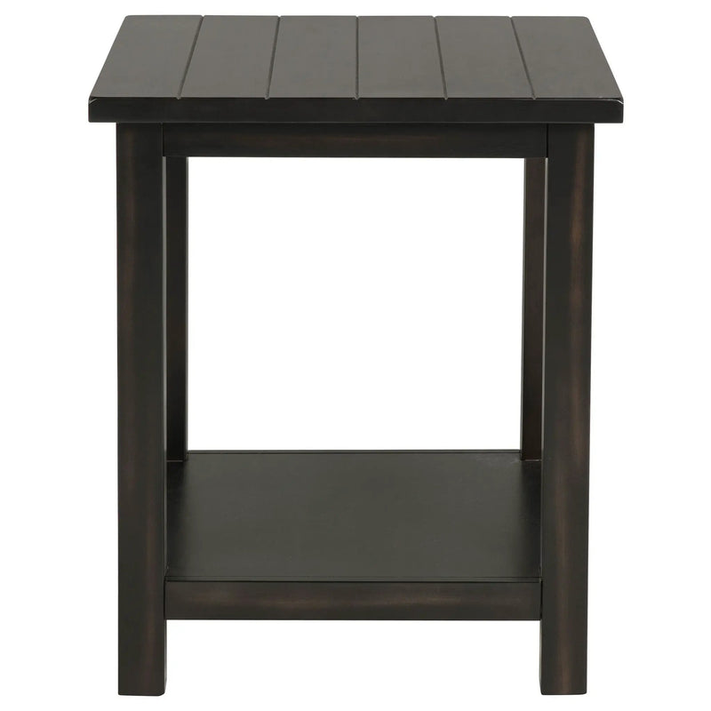 Payne Wood End Table with Shelf Distressed Java by Unique Piece Furniture