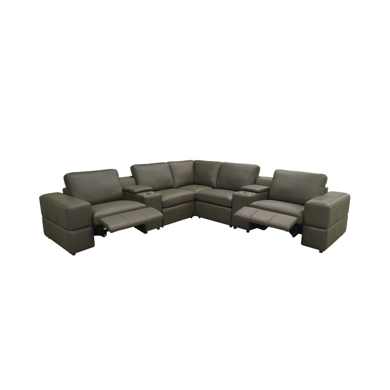 Upholstered Large Arms Sectional With Recliner Seats by Unique Piece Furniture