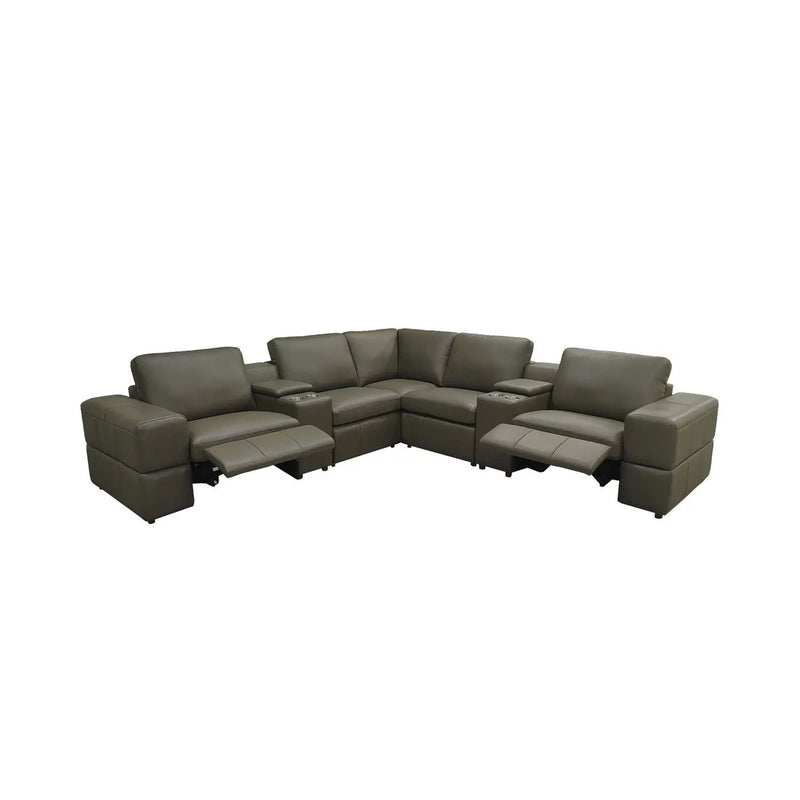 Upholstered Large Arms Sectional With Recliner Seats by Unique Piece Furniture
