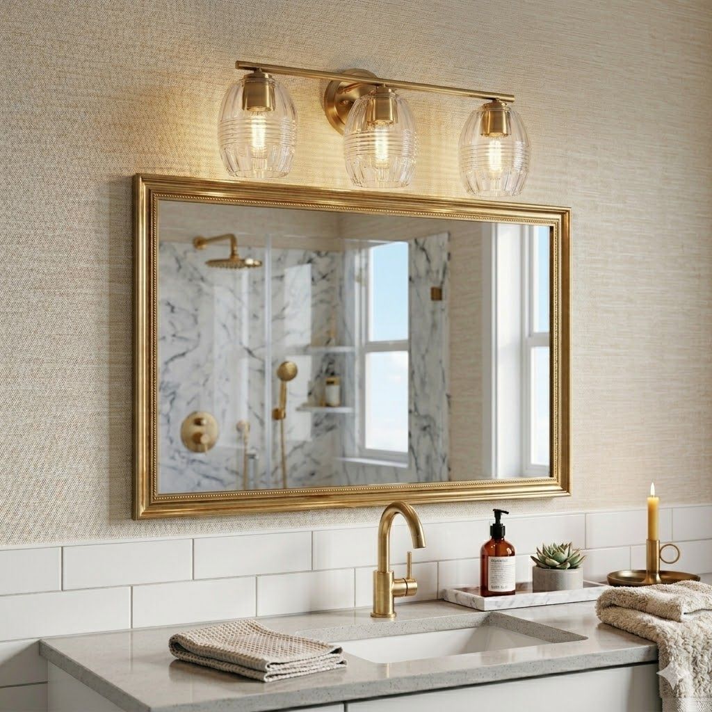 Luster 3 Lights Vanity With Clear Glass, photo 5 of 10