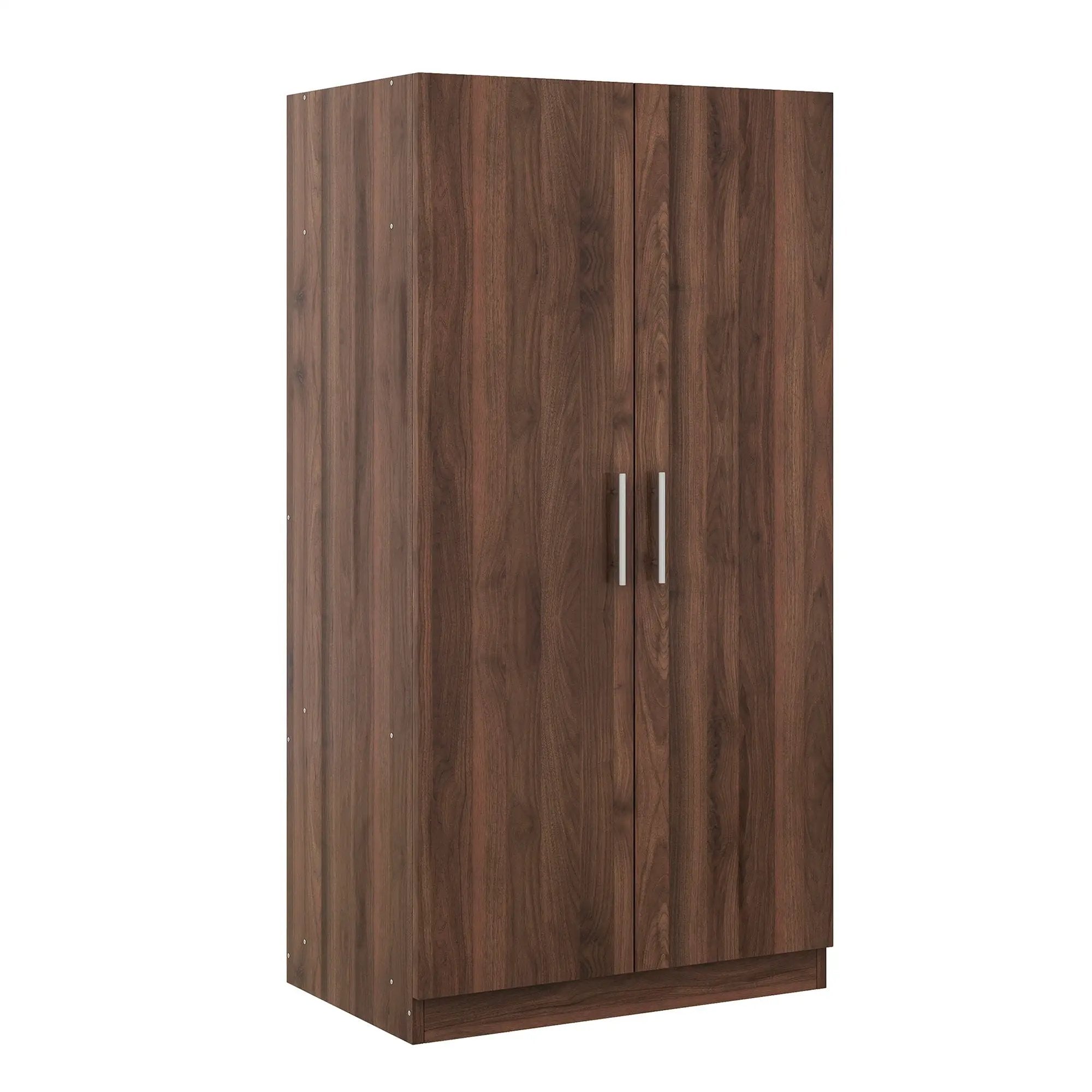 2 Door Wooden Wardrobe Armoire With 3 Storage Shelves - Brown by HouseOfZazla