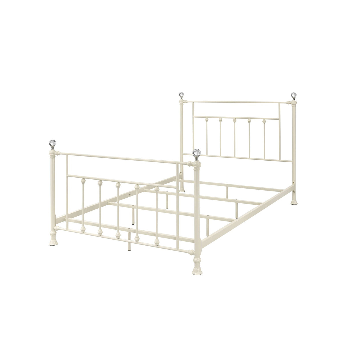 Comet Bed with Elegant Spindle Design - Metal Panel Bed - White, photo 2 of 4
