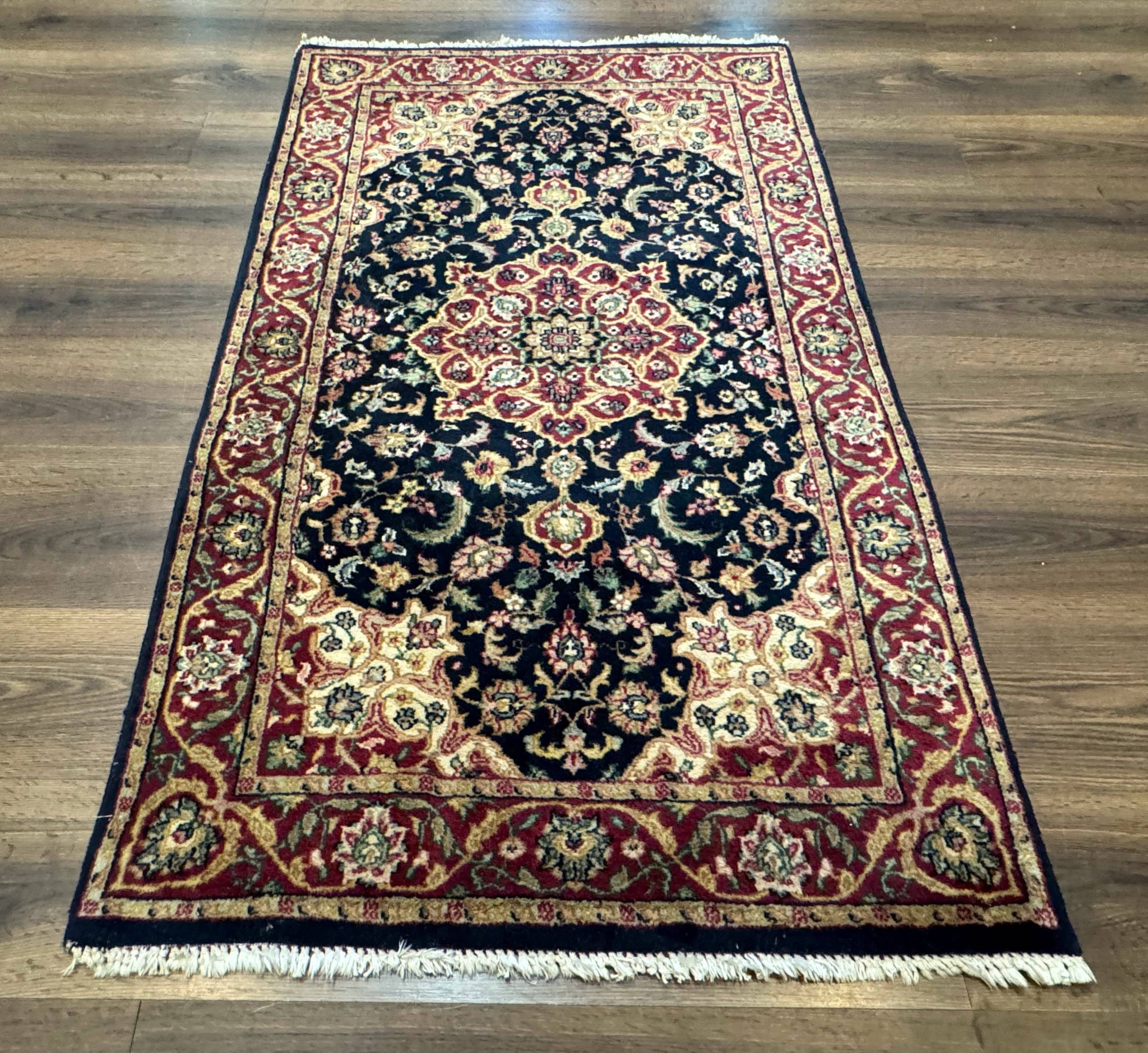 Pak Persian Sarouk Rug 3x5, Navy Blue and Red by Jewel Rugs