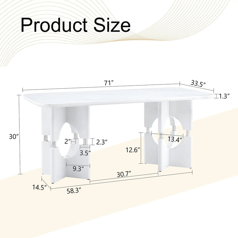 Modern Dining Table With Sleek Hollow-Out Frame And Accents by Unique Piece Furniture