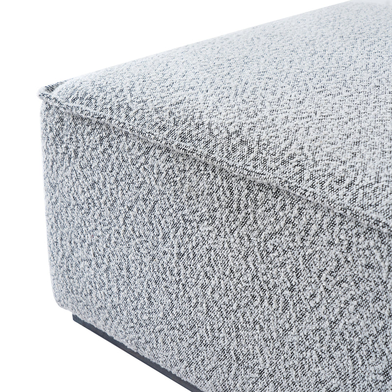 Square Upholstered Ottoman with Black-and-White Fabric by HouseOfZazla