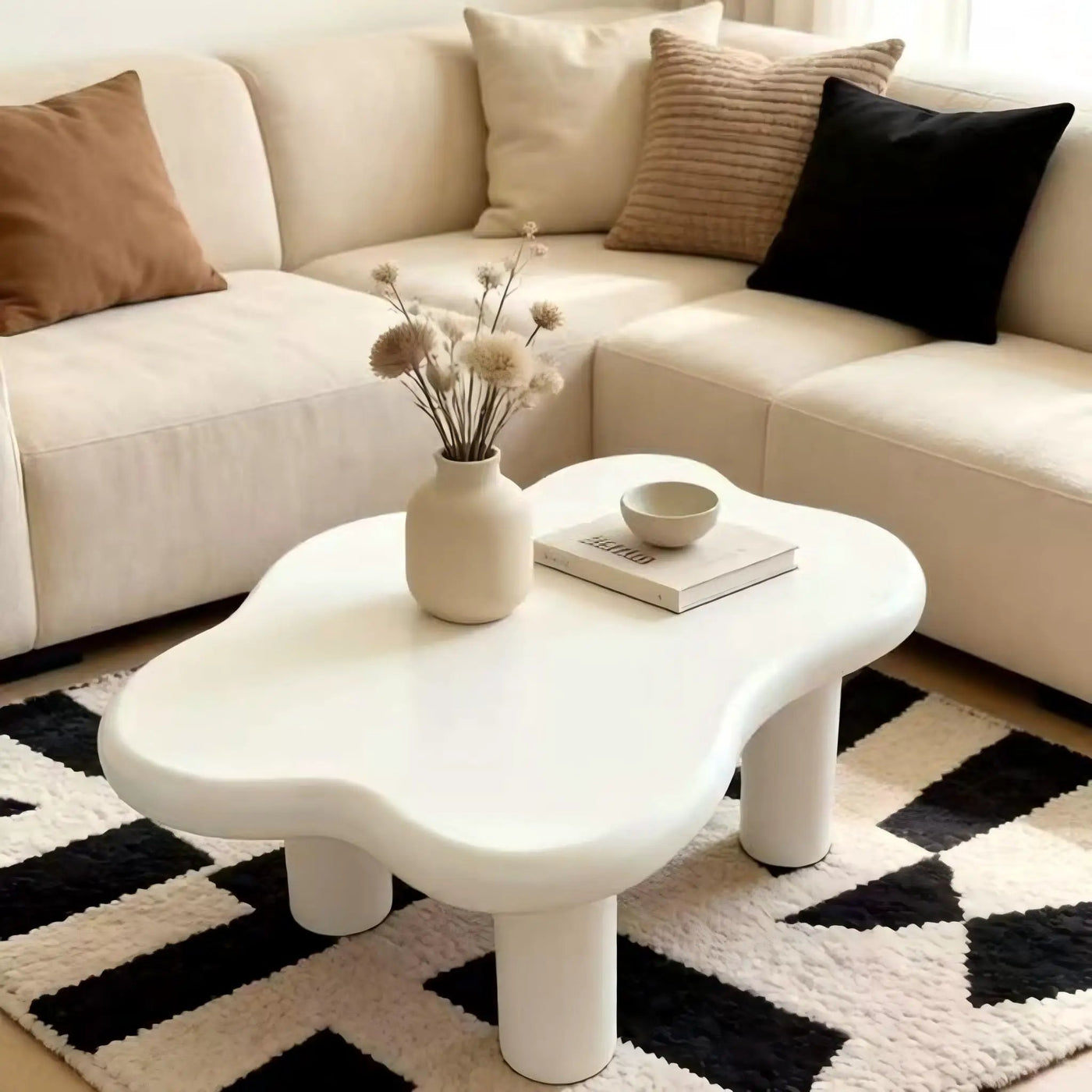 Cloud Shaped Coffee Table With 4 Round Legs by HouseOfZazla