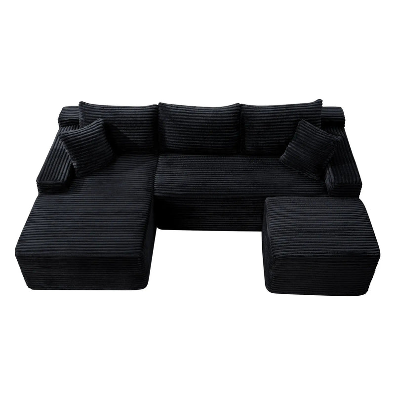 106.3" U-Shaped Cloud Sectional Sofa with Deep Seat by HouseOfZazla