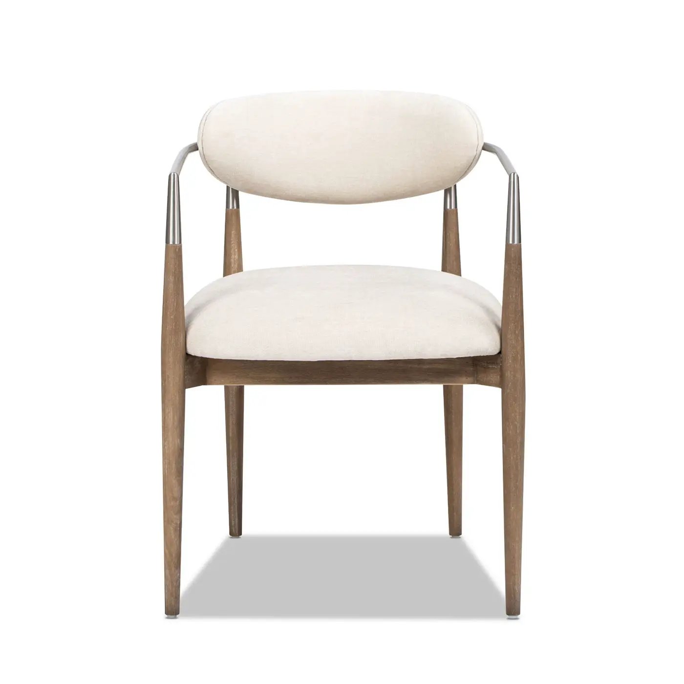 Artemis - Mixed Material Upholstered Dining Arm Chair - Warm White by Unique Piece Furniture