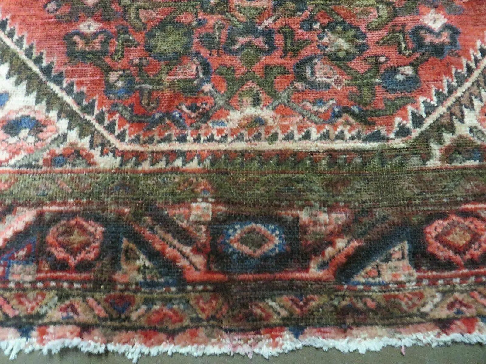 5' 6" X 10' Antique Handmade India Floral Oriental Wool Rug Veg Dyes Red Nice by Jewel Rugs