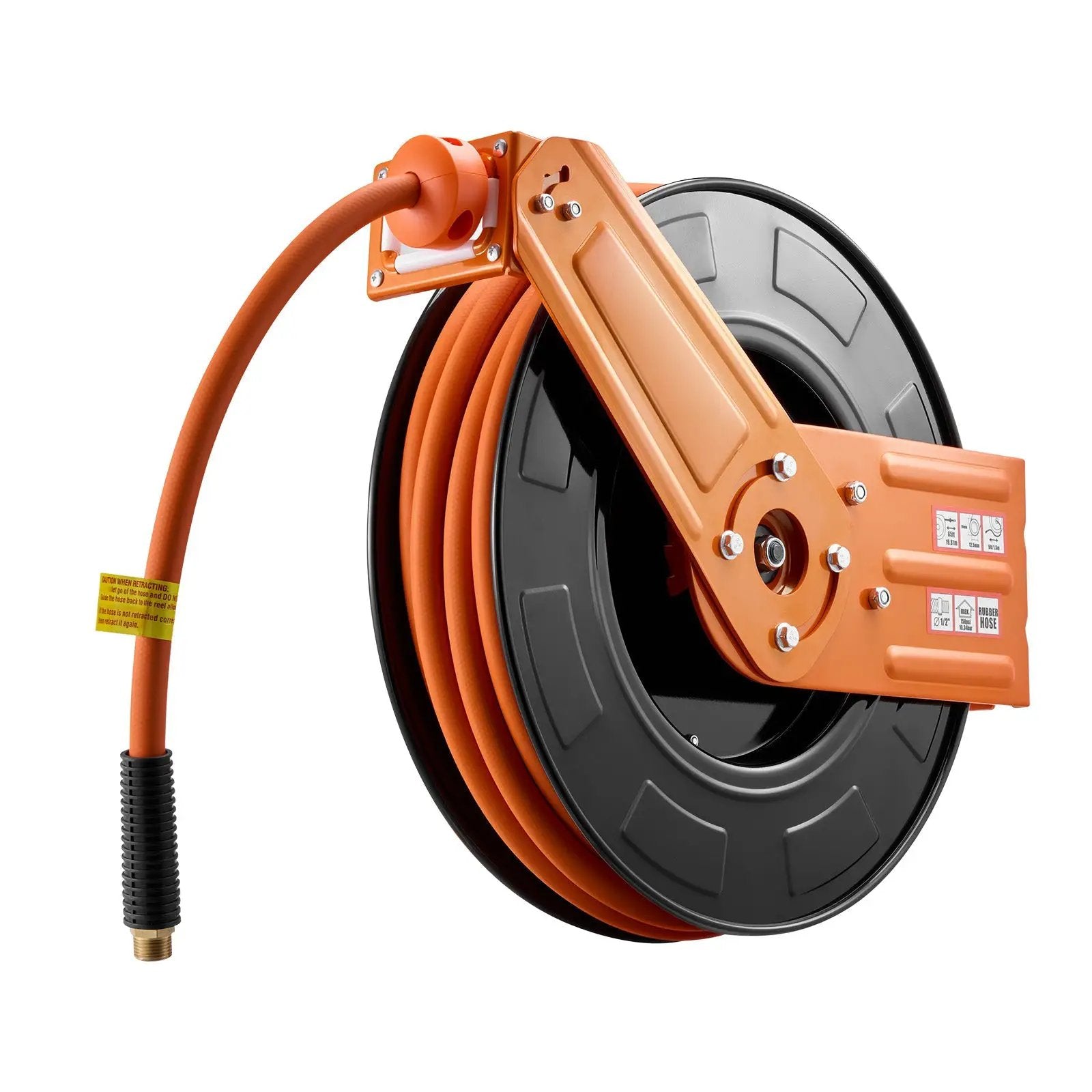 Retractable Air Hose Reel, 1/2 Inch x 65 Ft Rubber Hose by HouseOfZazla
