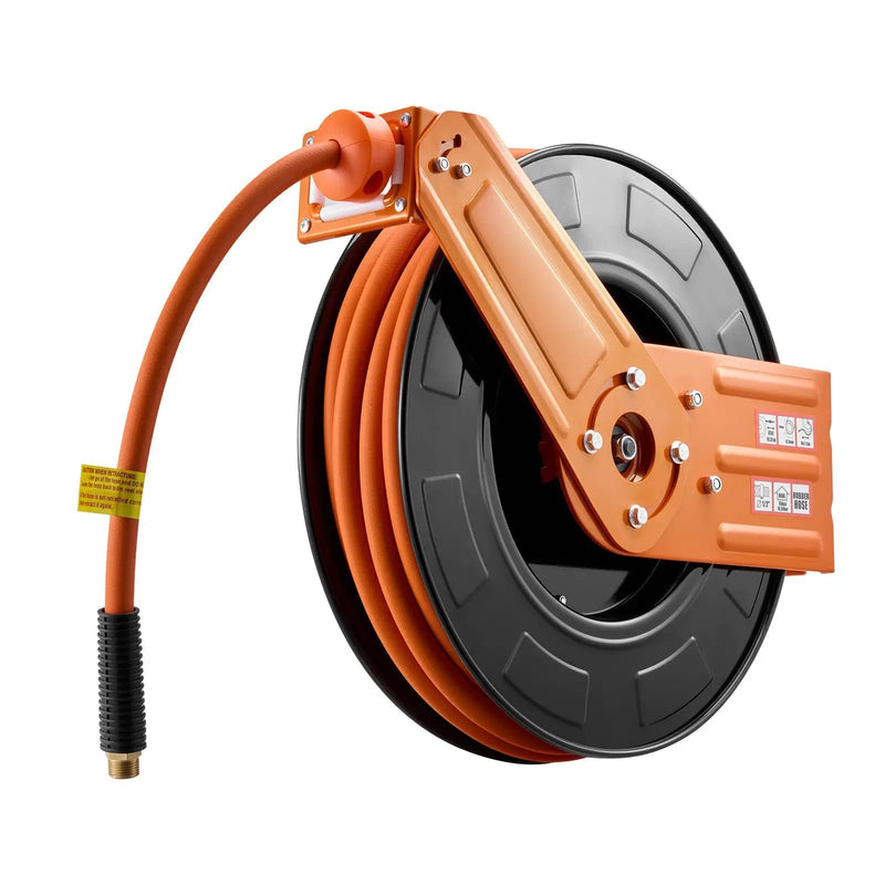 Retractable Air Hose Reel, 1/2 Inch x 65 Ft Rubber Hose by HouseOfZazla