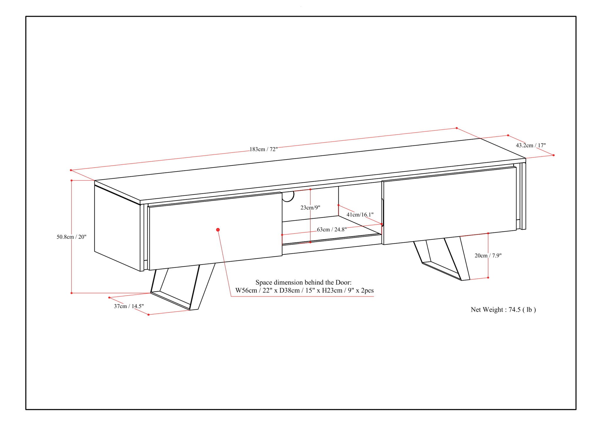 Lowry - Handcrafted TV Media Stand - Walnut by HouseOfZazla