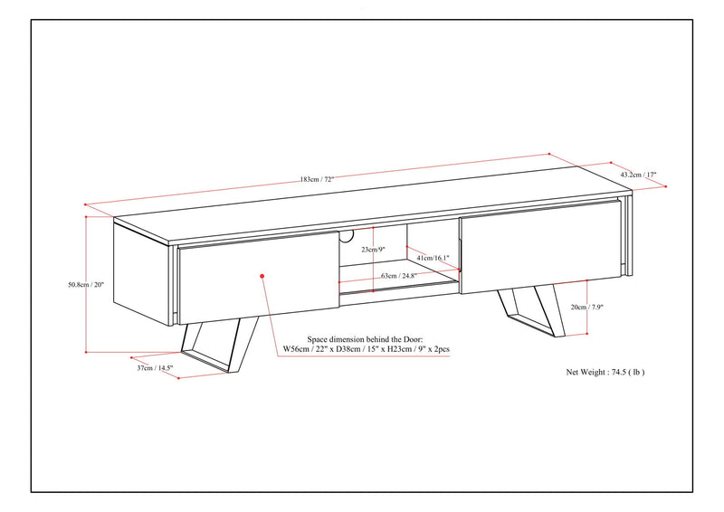 Lowry - Handcrafted TV Media Stand - Walnut by HouseOfZazla