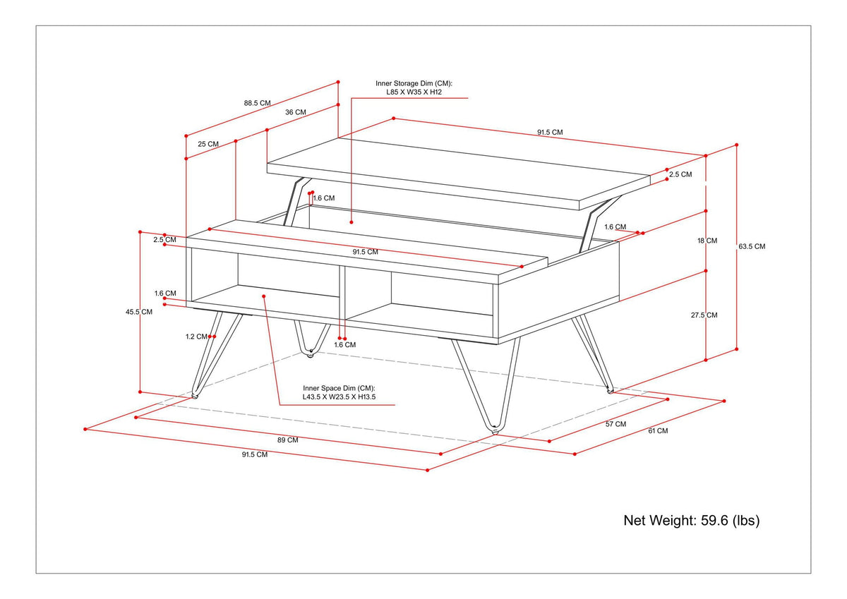 Hunter - Handcrafted Lift Top Coffee Table, photo 20 of 40