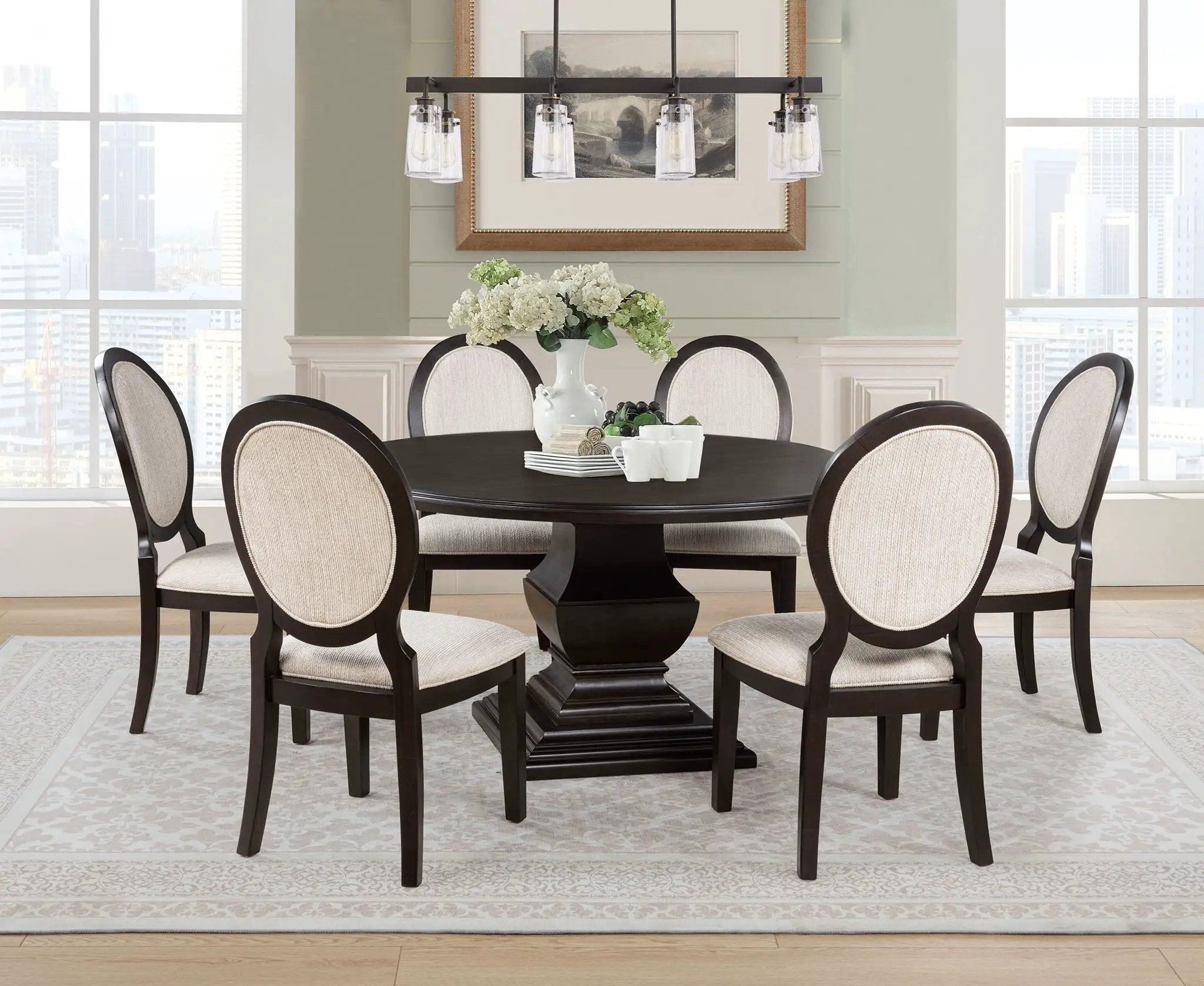 Twyla 60-inch Round Wood Dining Room Table Dark Cocoa by Unique Piece Furniture