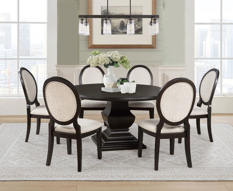 Twyla 60-inch Round Wood Dining Room Table Dark Cocoa by Unique Piece Furniture