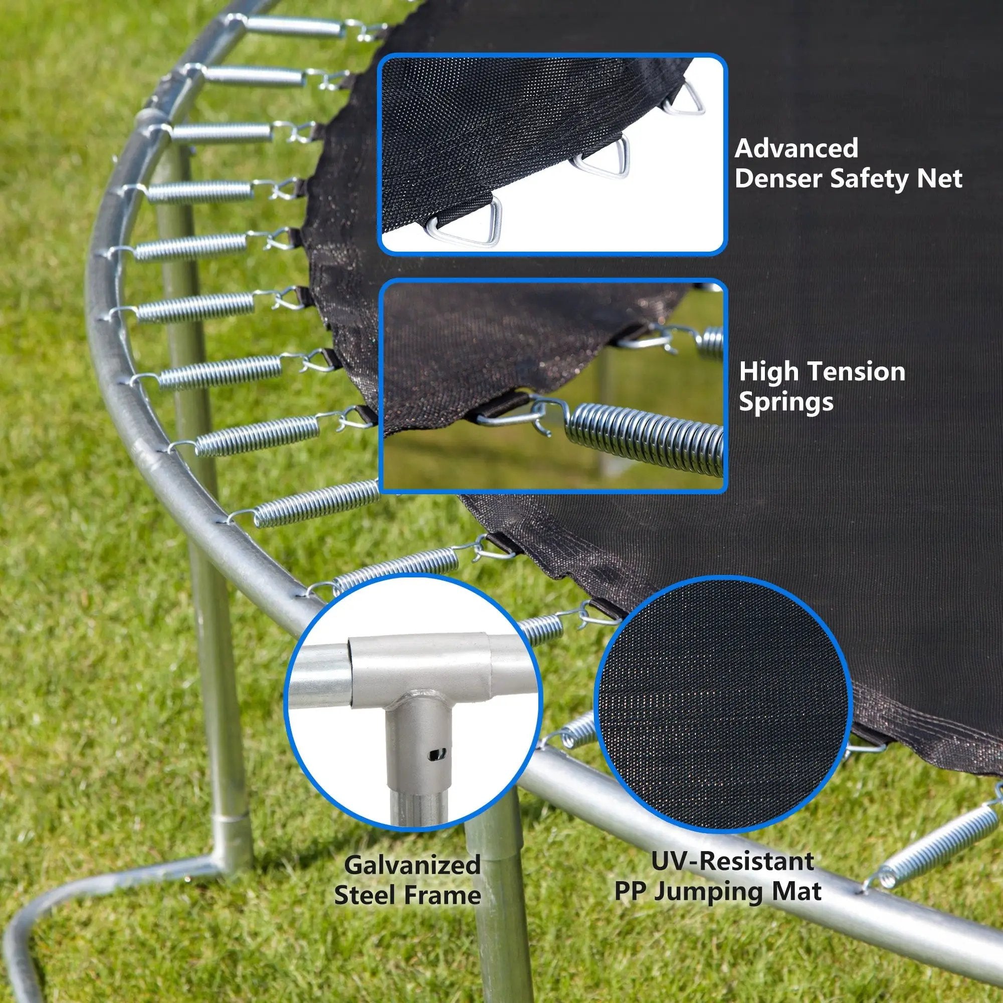 8FT Trampoline with Basketball Board and Inflator by HouseOfZazla