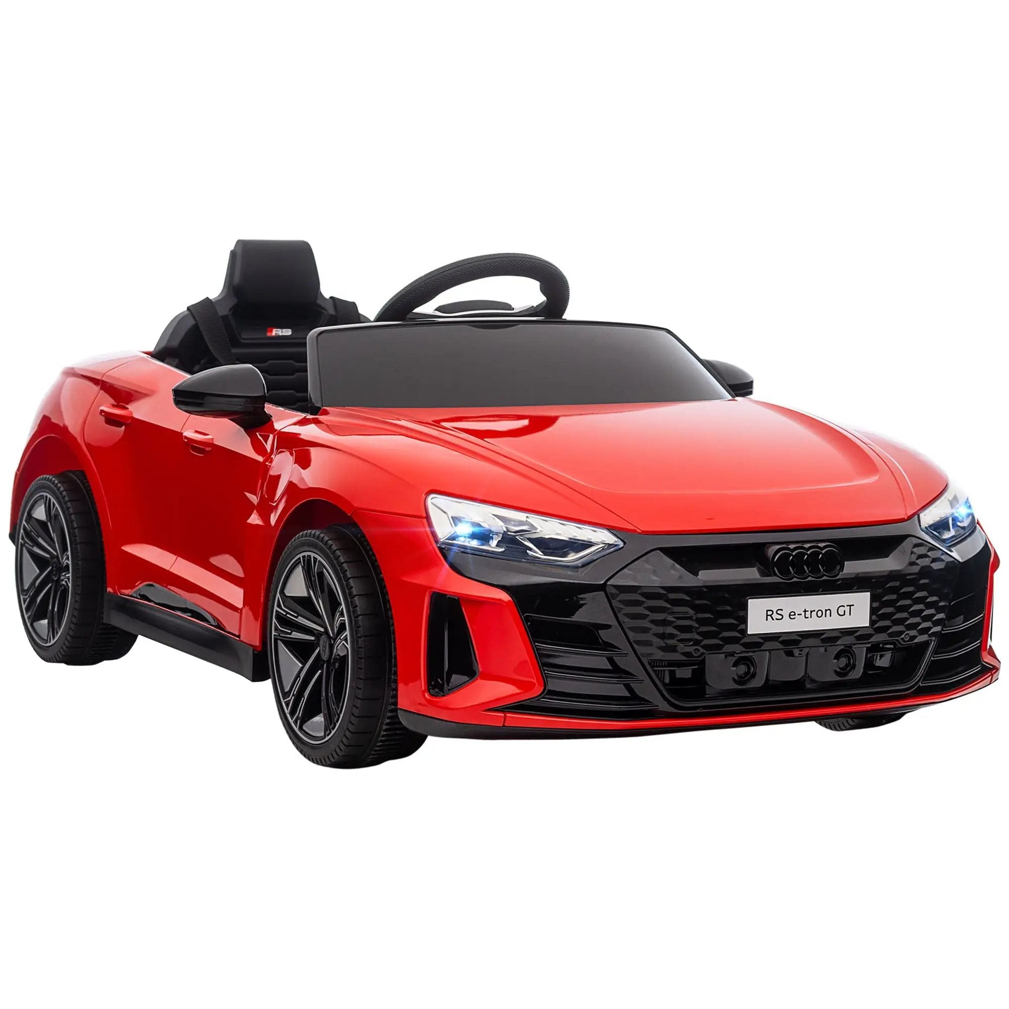 Aosom - Kids Ride On Car, 12V Licensed Audi Rs E-Tron Gt 3.1 Mph Electric Car For Kids, Ride-On Toy For Boys And Girls With Remote Control, 4 Wheels With Suspension, Horn, Music, Lights - Red by HouseOfZazla
