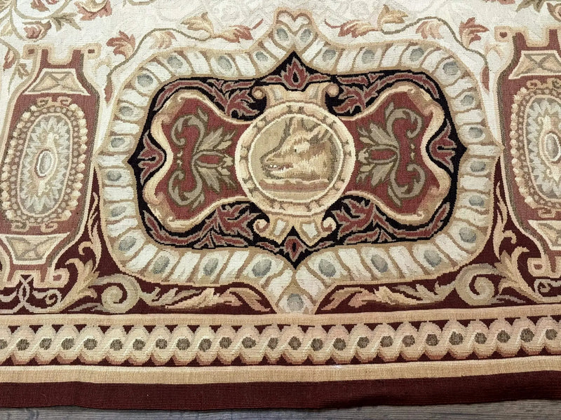 French Aubusson Rug 9x12 - European Design Flatweave Carpet by Jewel Rugs