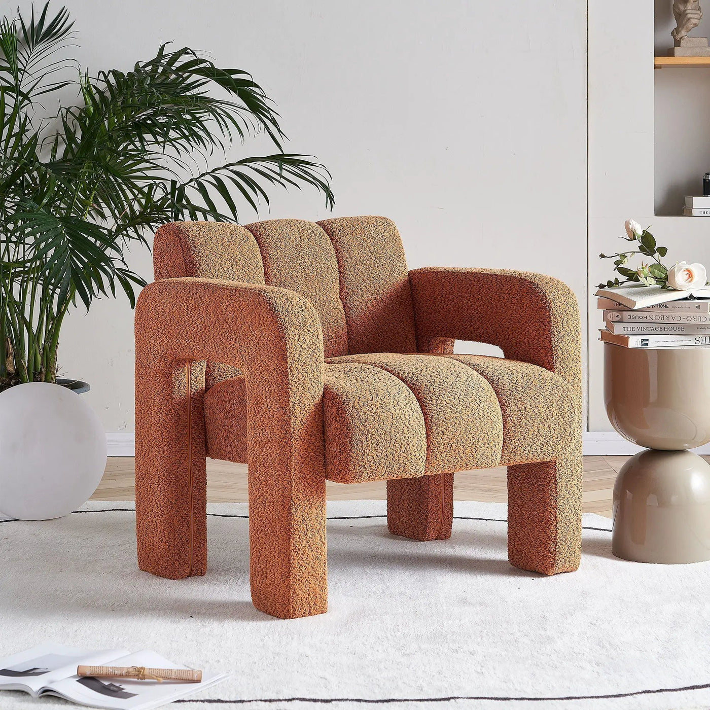 31.10" Boucle Upholstered Accent Chair by HouseOfZazla