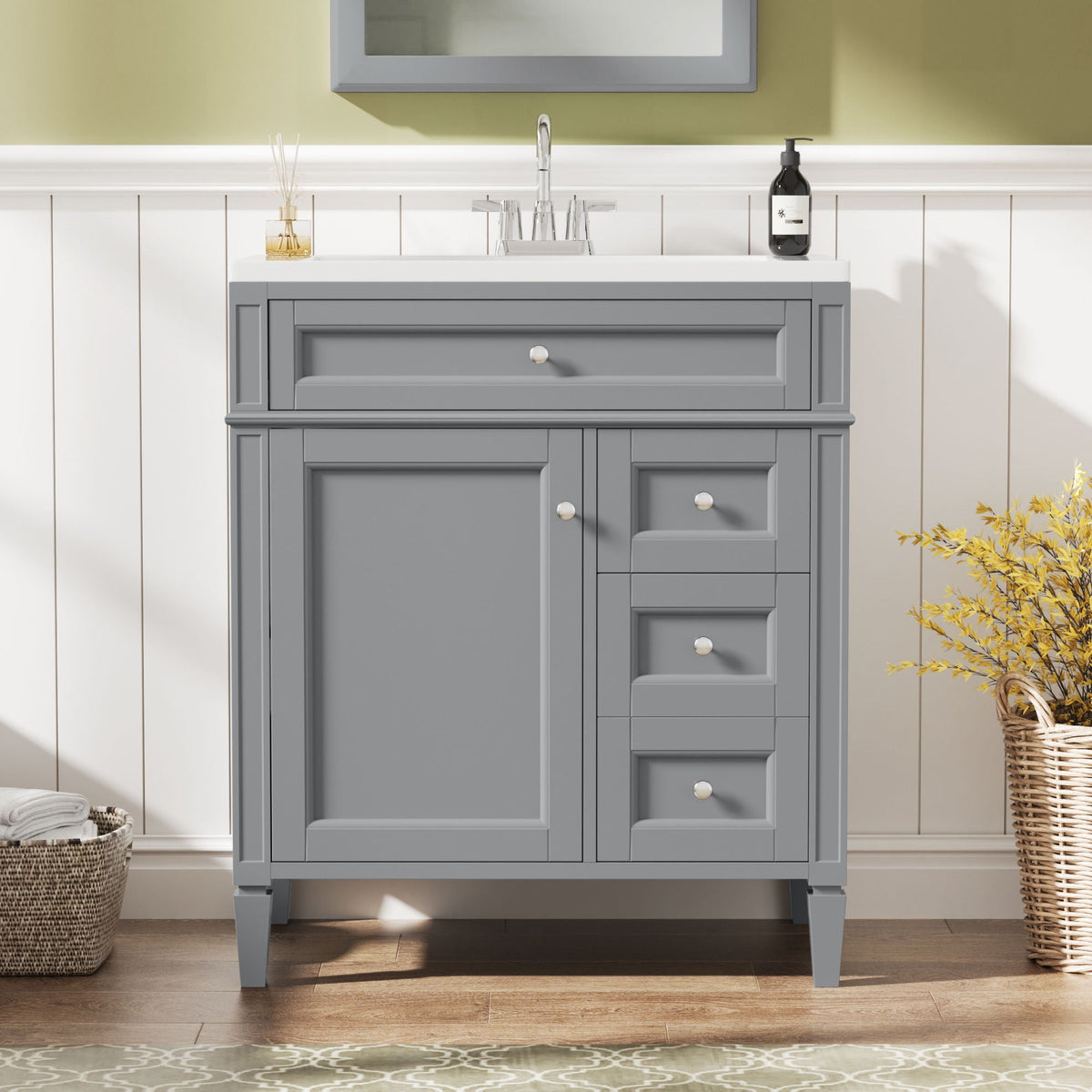 Bathroom Vanity With Top Sink, 2 Drawers & Tip Out Drawer, photo 13 of 35