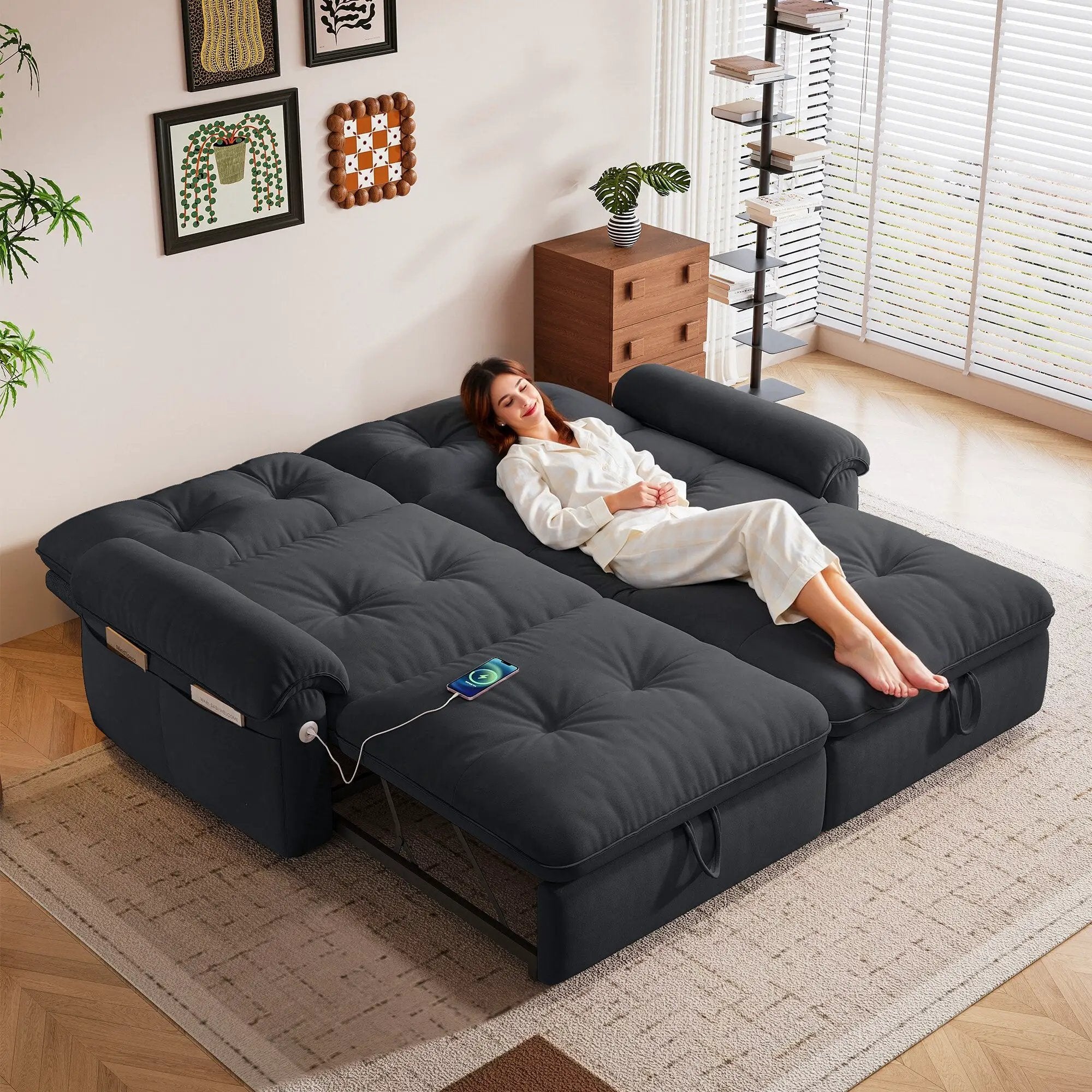 77-Inch Convertible Sofa Bed by HouseOfZazla