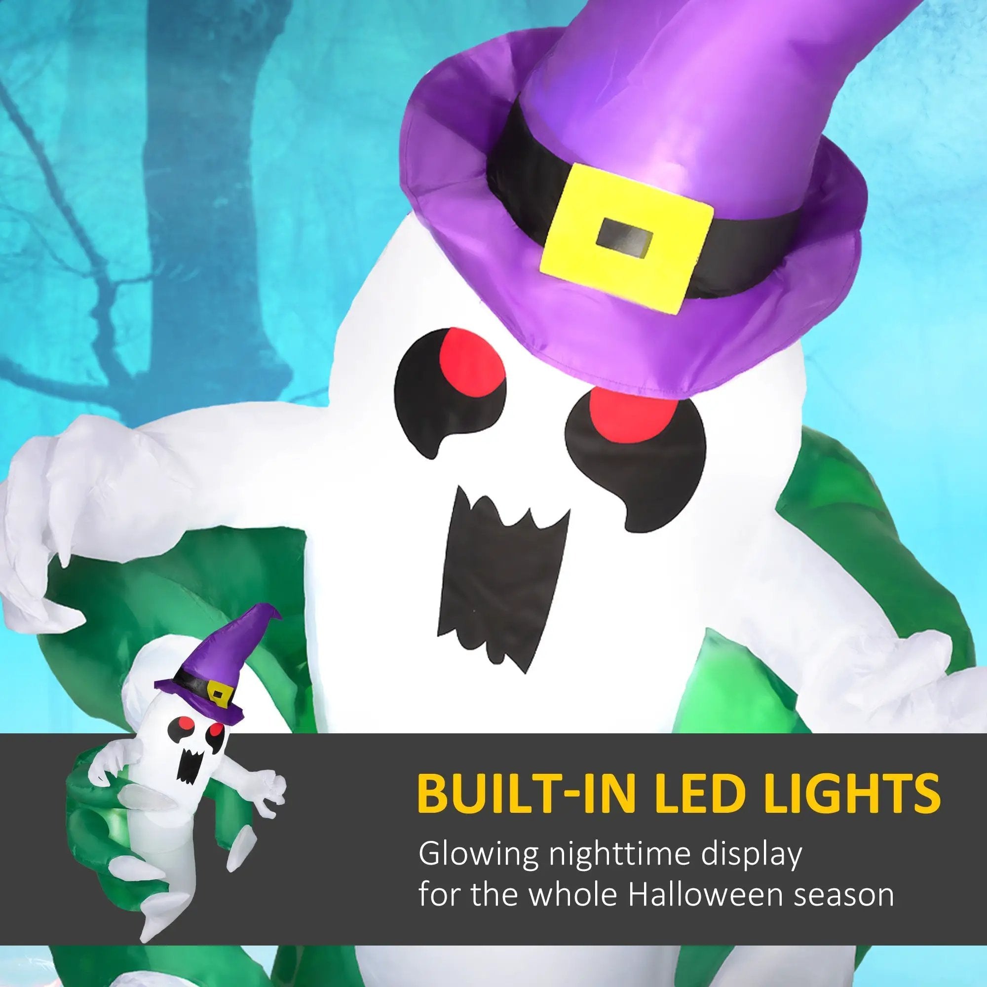 4ft Animated Window-Cling Inflatable Ghost with LED Illumination by HouseOfZazla