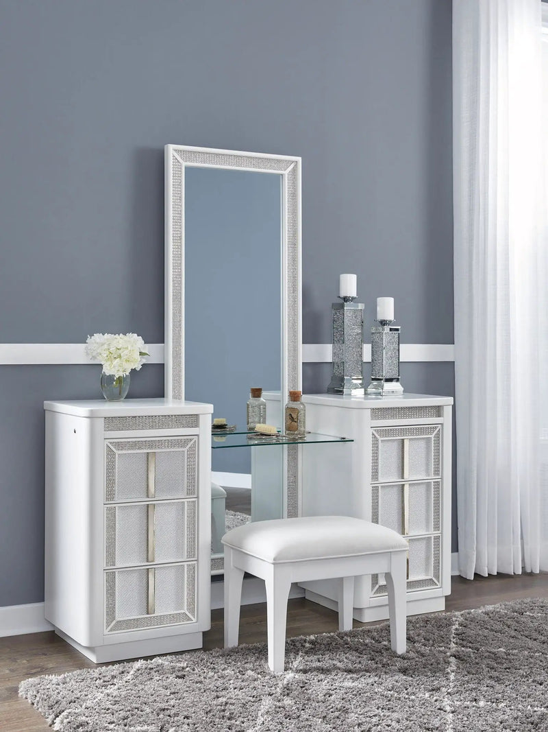 Chalanna - Vanity With Mirror - White by Unique Piece Furniture
