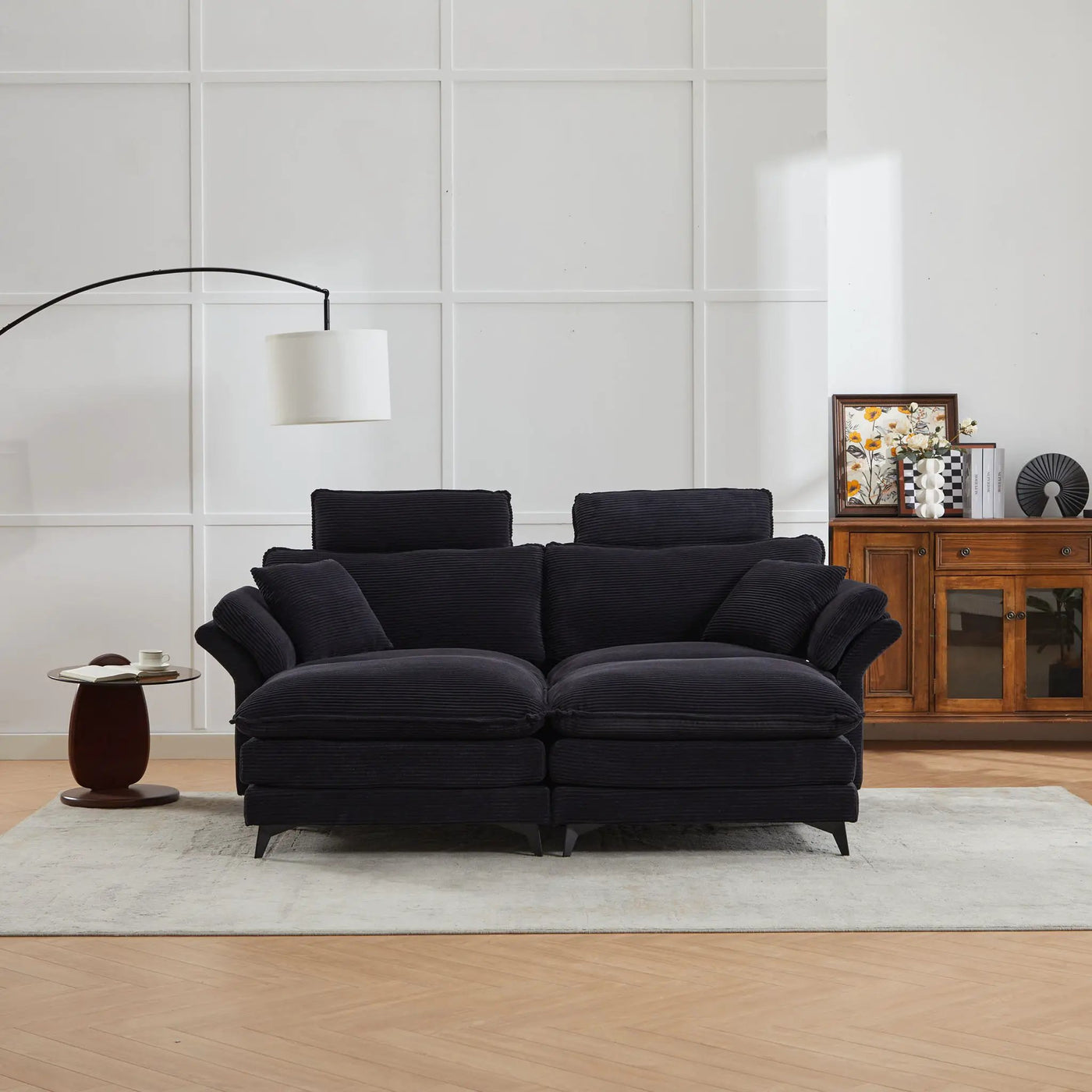 Modern Deep Seat Sectional Sofa With Ottoman by HouseOfZazla
