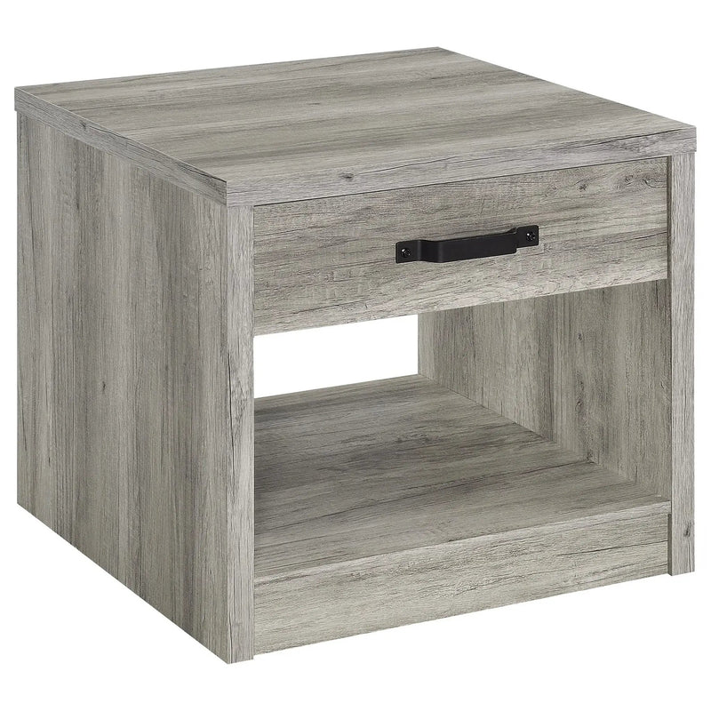 Nuberg - 2 Piece And End Table Set With Storage Drawers - Gray by HouseOfZazla