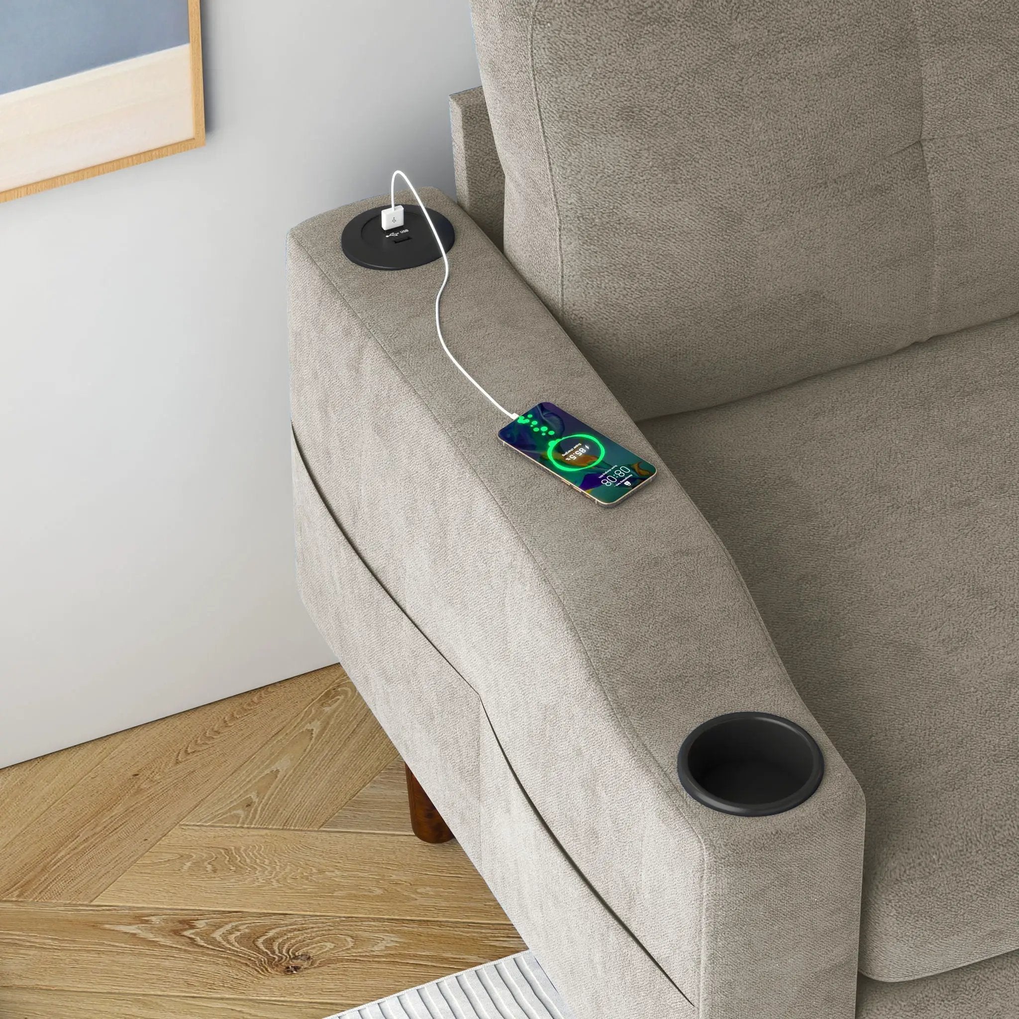 3 Seater Convertible Combination L Shaped Sofa With Footstools With Storage