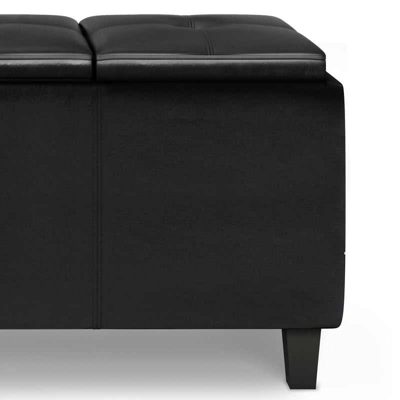 Avalon - Tray Storage Ottoman With Lift Up Lids - Midnight Black by HouseOfZazla
